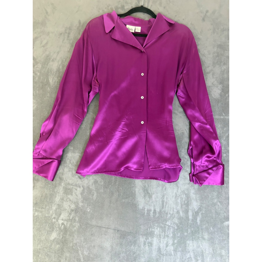 Chic Purple Magenta 100% Silk French Cuffs L
